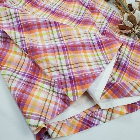 TALBOTS Pink Purple Orange Plaid Skirt Size 4 - Picture 11 of 13